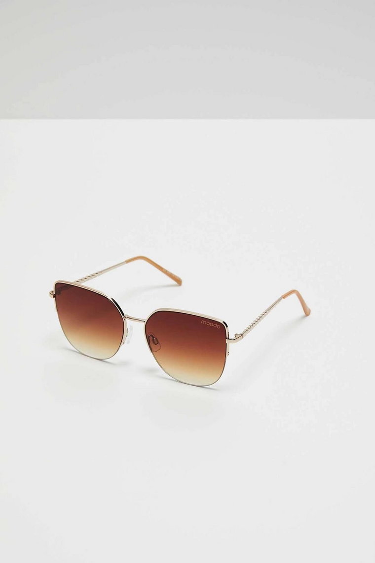Okulary przeciwsłoneczne z metalowymi oprawkami brązowe