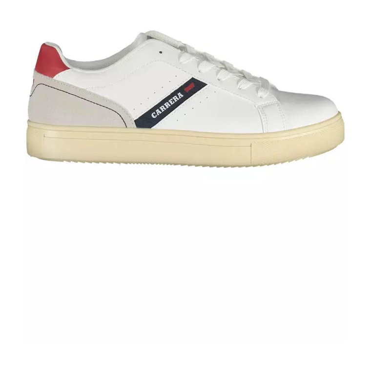 Biały Sneaker z Kontrastowym Logo i Sznurowadłami Carrera