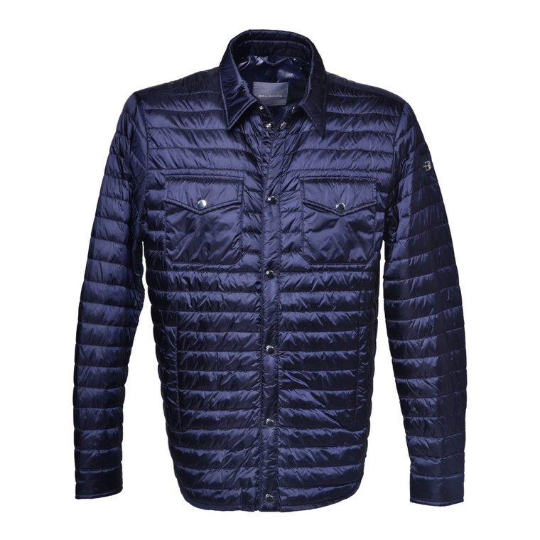 Down jacket in navy blue nylon Baldinini