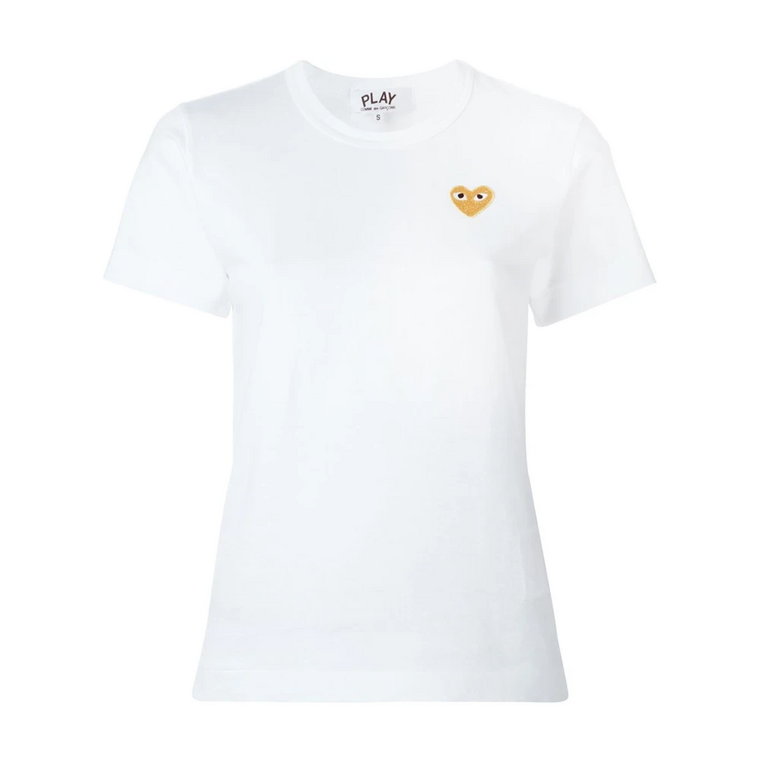 Biała Damska Koszulka z Złotym Sercem Comme des Garçons Play