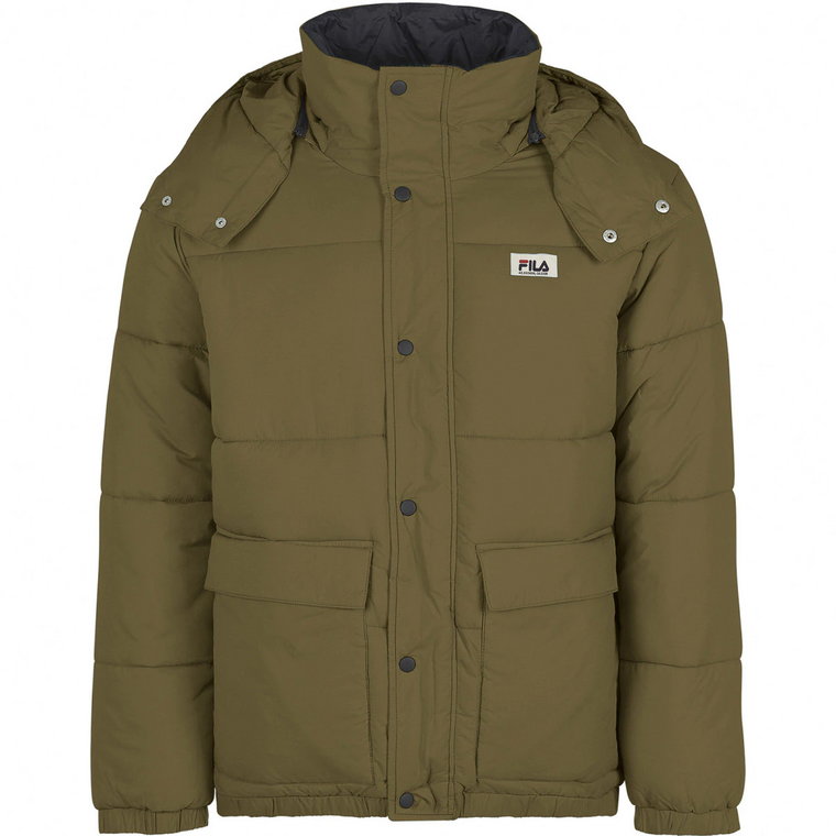 Męska kurtka puchowa pikowana FILA TIREBOLU oversized puff jacket - oliwkowa/khaki