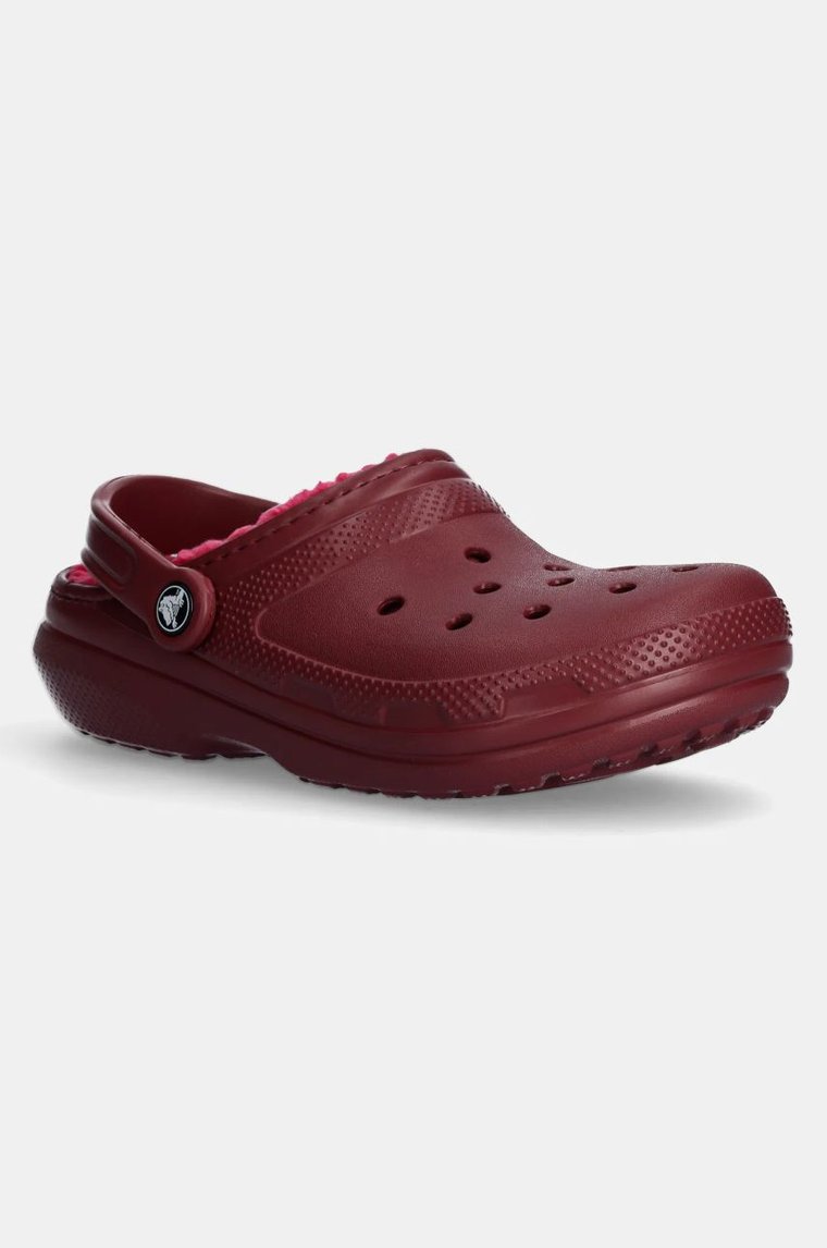 Crocs kapcie Classic Lined Clog kolor czerwony 203591