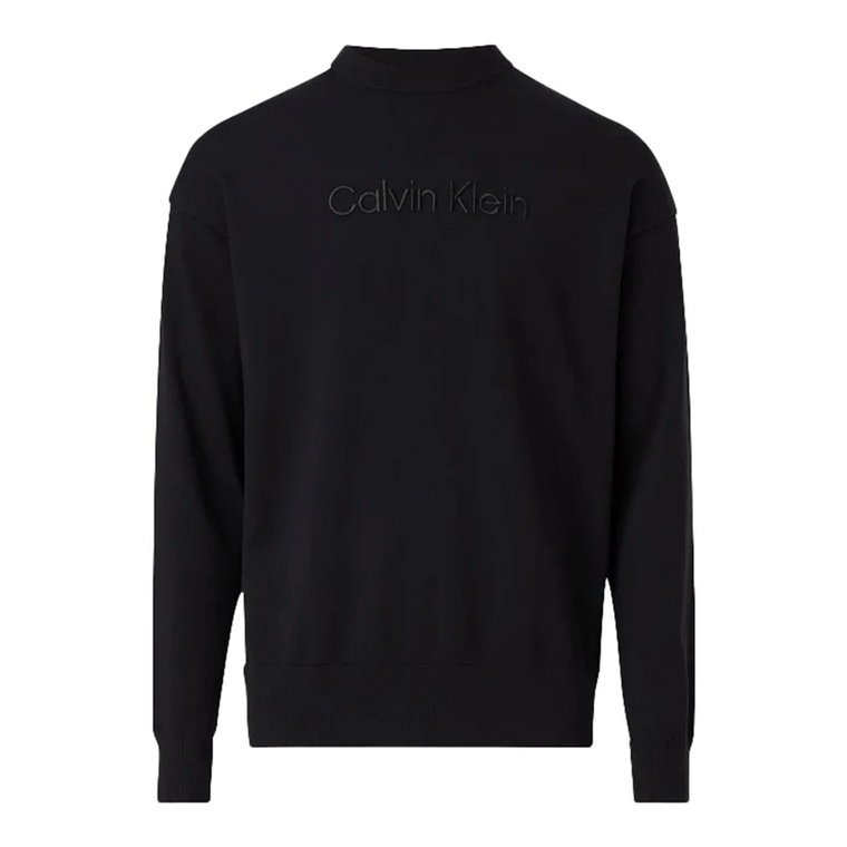 Czarny Sweter z Logo dla Mężczyzn Calvin Klein