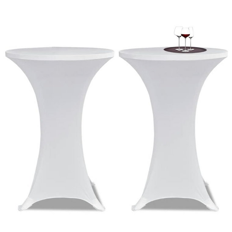 Obrus na stół barowy vidaXL, biały, 2 sztuki, 60 cm