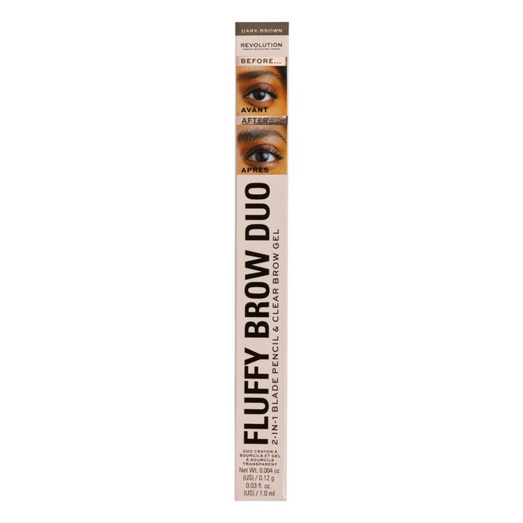 MAKEUP REVOLUTION Fluffy Brow Filter Duo Kredka do brwi Dark Brown 1szt