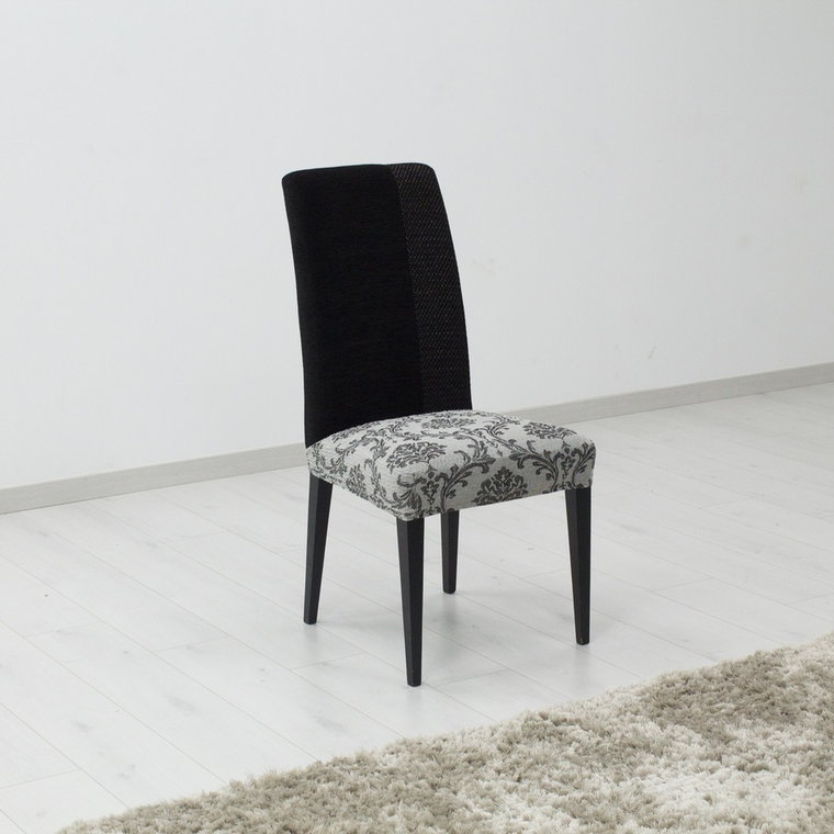 Pokrowiec elastyczny na siedzisko krzesła Istanbul szary, 45 x 45 cm, zestaw 2 szt.