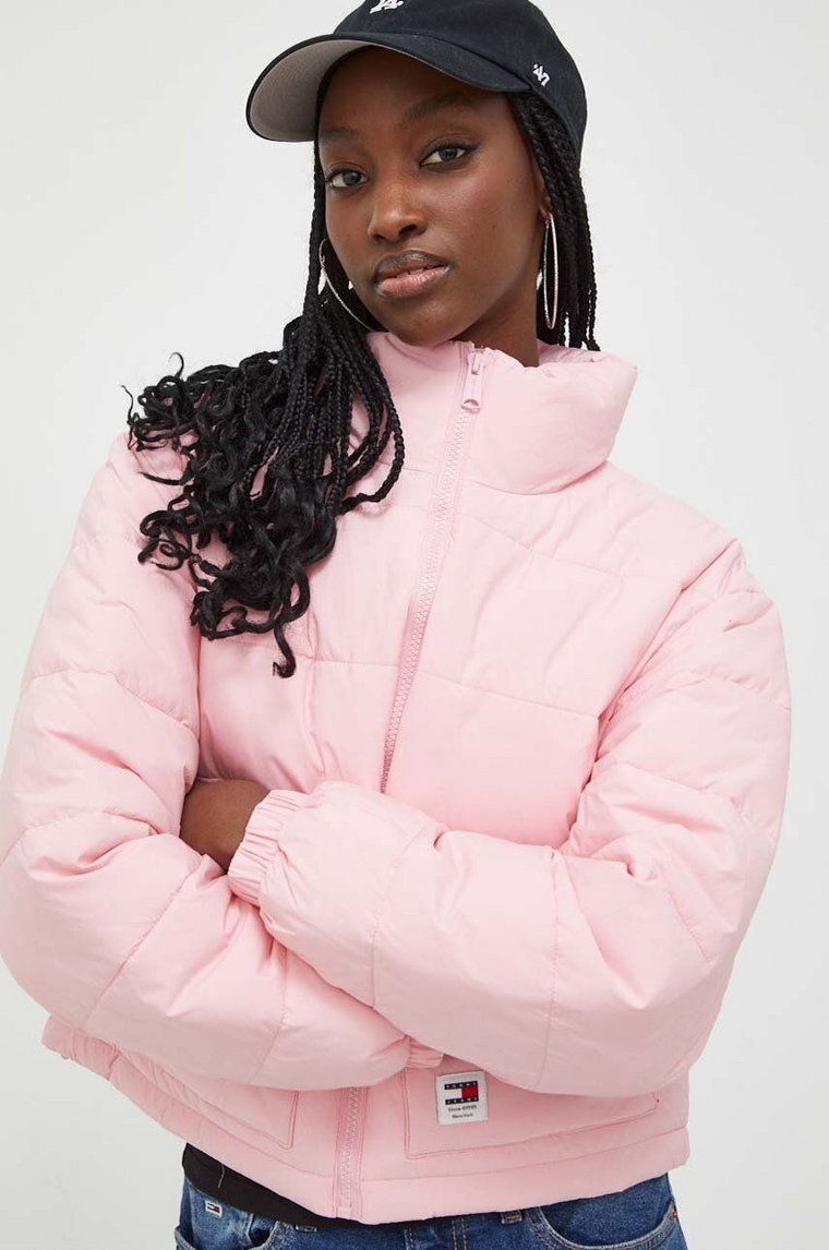 Tommy Jeans kurtka damska kolor różowy zimowa oversize