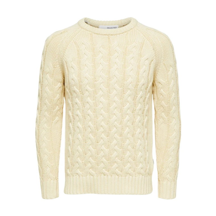 Slhbill LS Knit Cable Crew Neck W - 16086658 Selected Homme