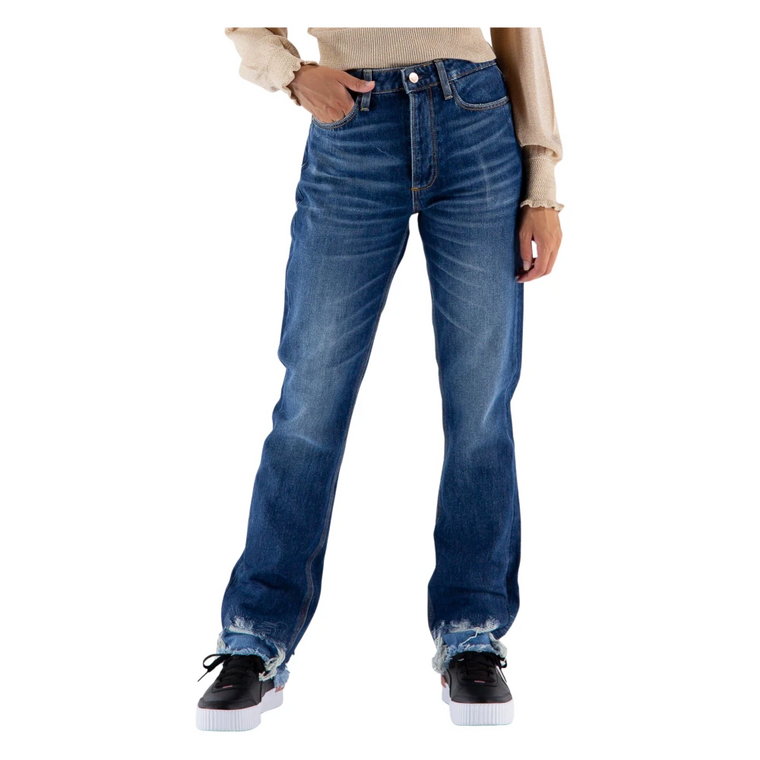 Wysoko taliowane jeansy z prostą nogawką Guess
