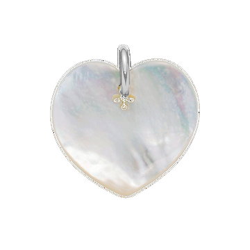 Serce z masy perłowej 2,7 cm srebrne