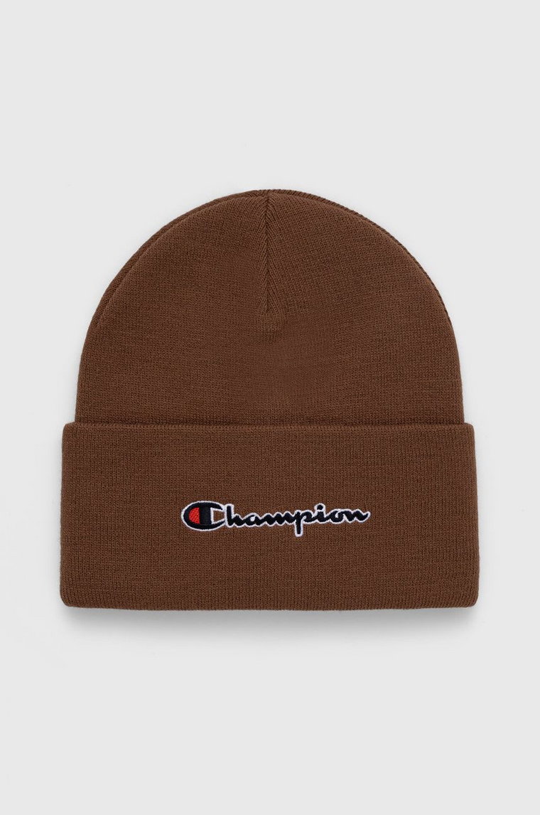 Champion czapka kolor brązowy z grubej dzianiny 805678-SLI