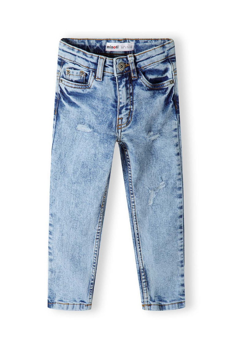 Stylowe spodnie jeansowe z przetarciami dla chłopca