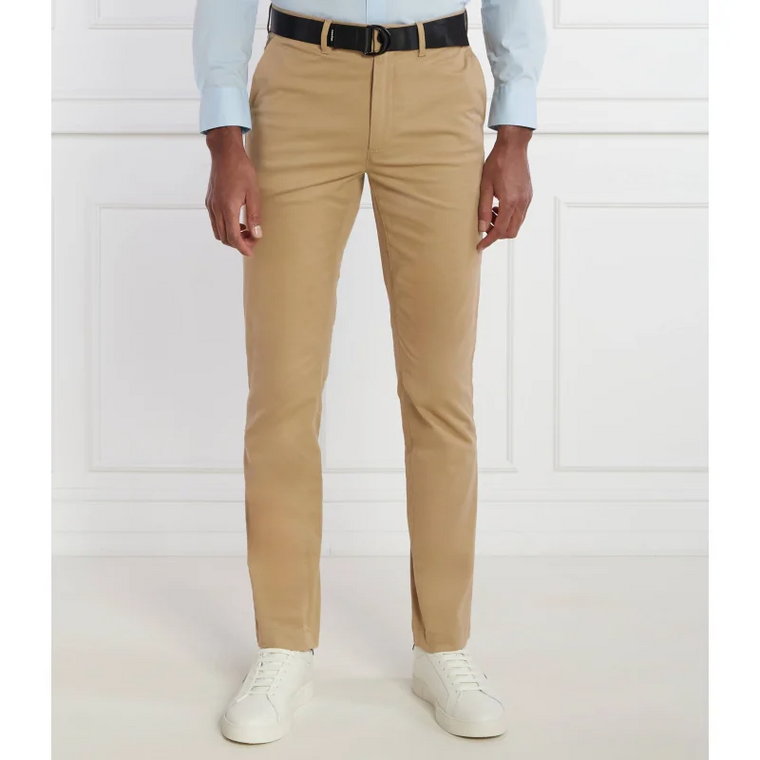 Calvin Klein Spodnie chino + pasek MODERN TWILL | Slim Fit