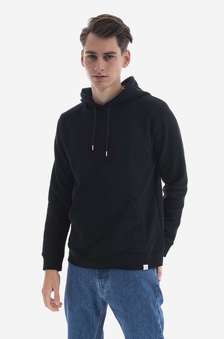 Norse Projects bluza bawełniana Vagn Classic Hood męska kolor czarny z kapturem gładka N20.1276.9999-9999