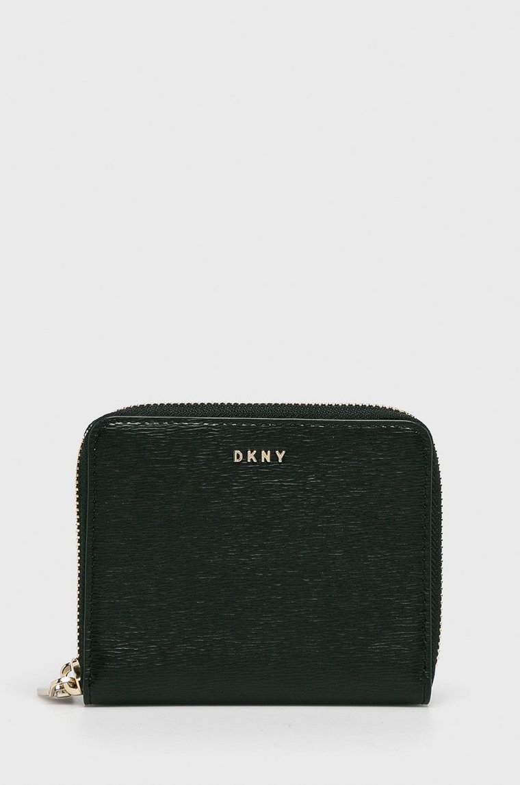 Dkny portfel skórzany R8313656 damski kolor czarny