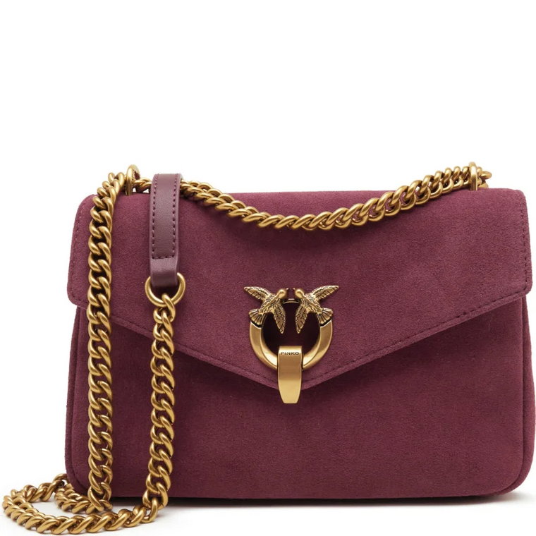 Pinko Skórzana torebka na ramię CUPIDO MESSENGER CLASSIC SUEDE