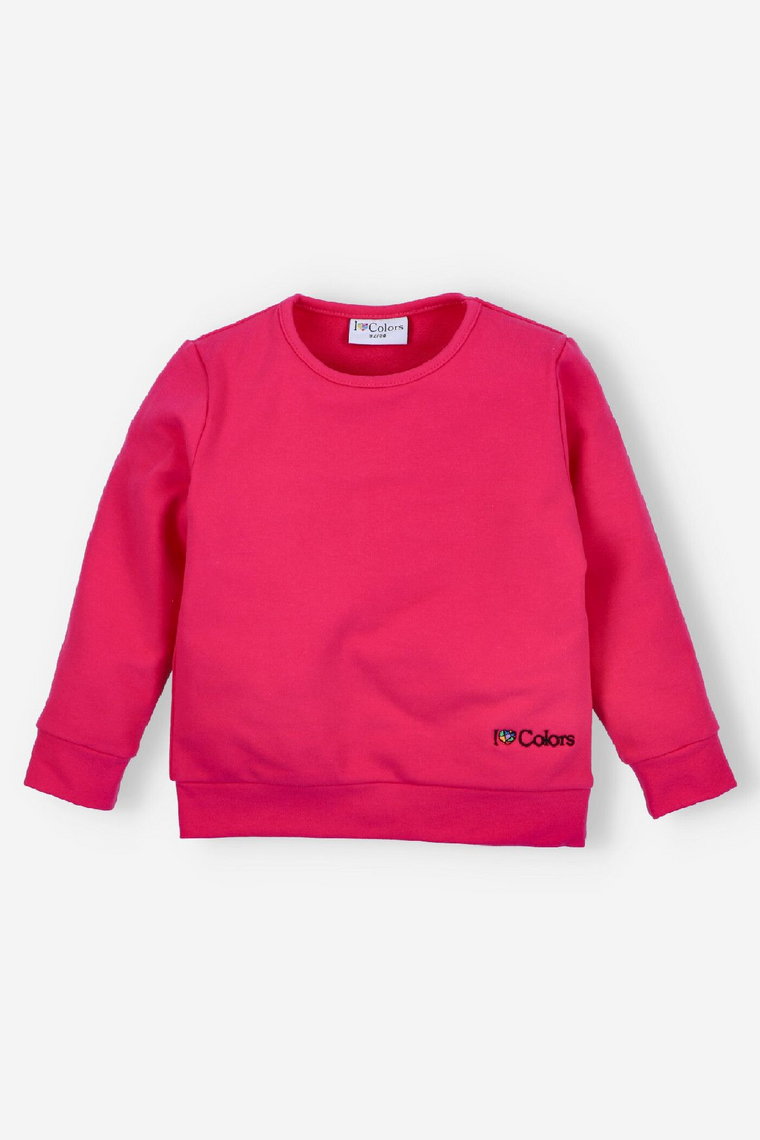 Różowa bluza dresowa dziewczęca z hatem - I Love Colors
