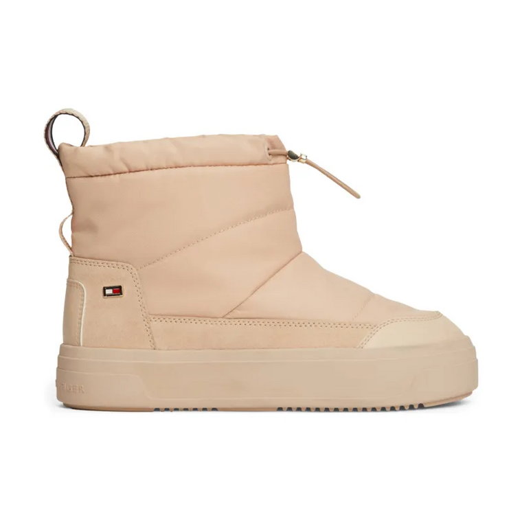 Tommy Hilfiger Śniegowce Flag Nylon Mini Snowboot | z dodatkiem skóry