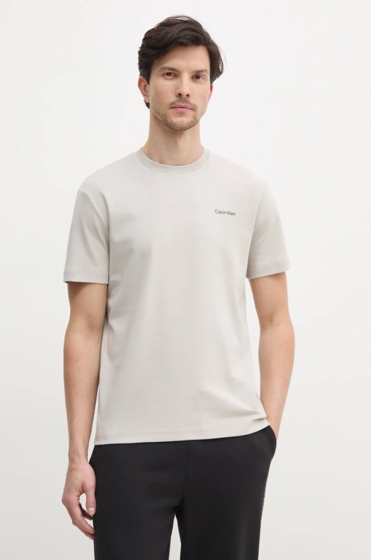 Calvin Klein t-shirt bawełniany męski kolor szary gładki K10K109894