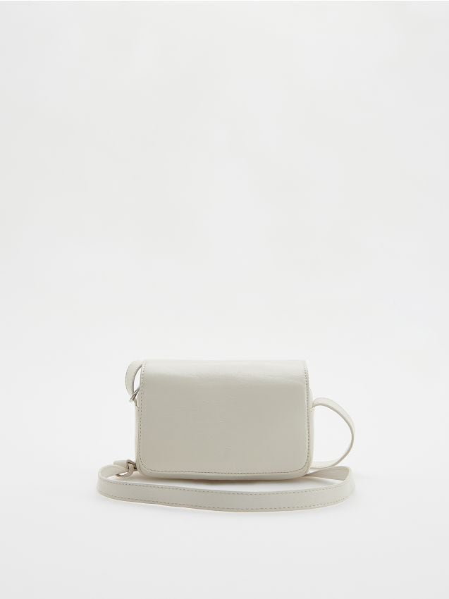 Reserved - Mała torebka crossbody - złamana biel