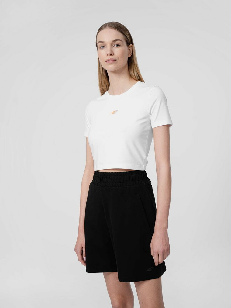 T-shirt crop top gładki damski