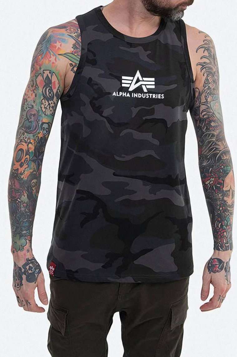 Alpha Industries t-shirt bawełniany kolor szary 126566C.125-GRAFITOWY