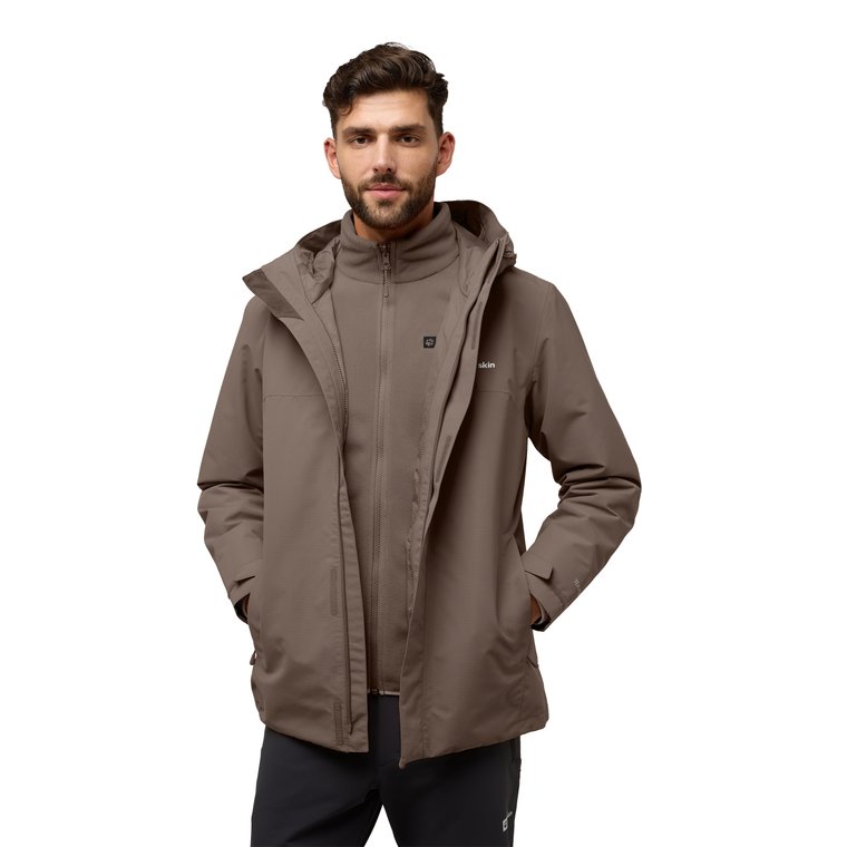 Męska kurtka 3w1 Jack Wolfskin ALTENBERG 3IN1 JKT M cold coffee - M