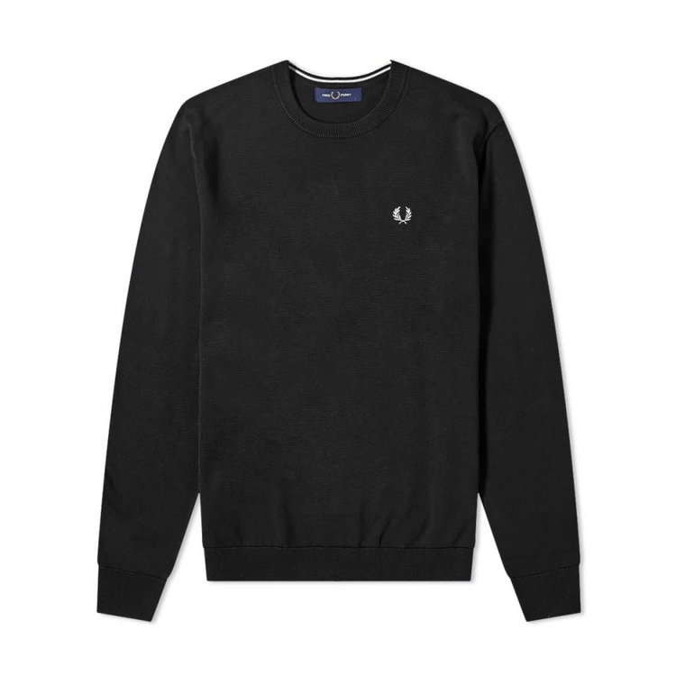 Klasyczny Sweter z Okrągłym Dekoltem Fred Perry