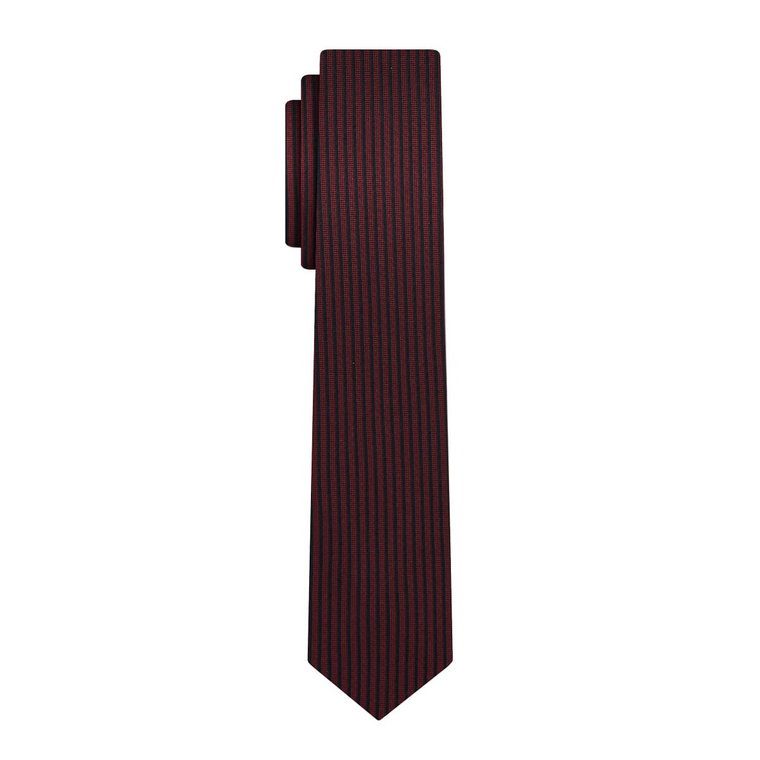 Krawat bordowy w pionowe pasy EM 15