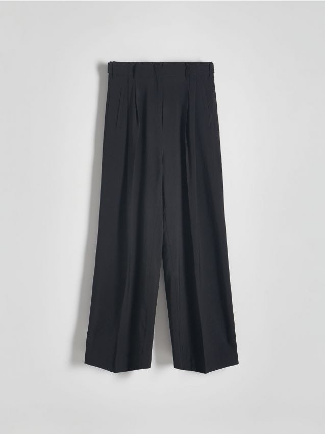 Reserved - Spodnie z wiskozą - czarny