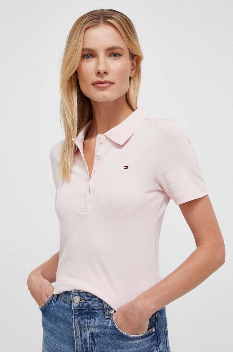 Tommy Hilfiger polo damski kolor różowy WW0WW37823