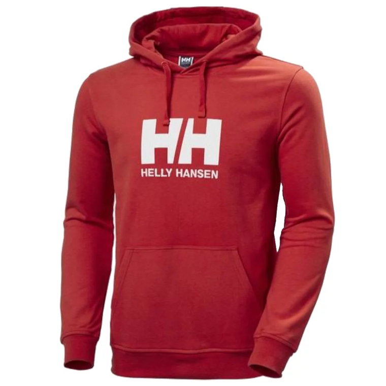 Helly Hansen Logo Hoodie 33977-163, Męskie, Czerwone, bluzy, bawełna, rozmiar: L