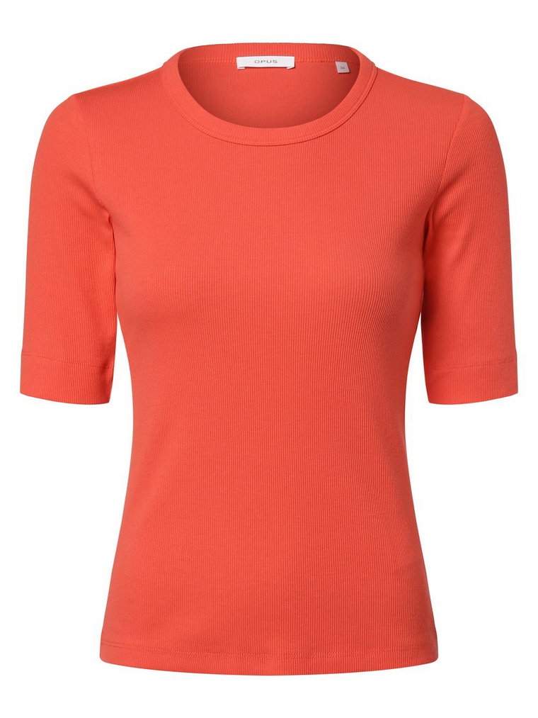 Opus - T-shirt damski  Sustafa, pomarańczowy