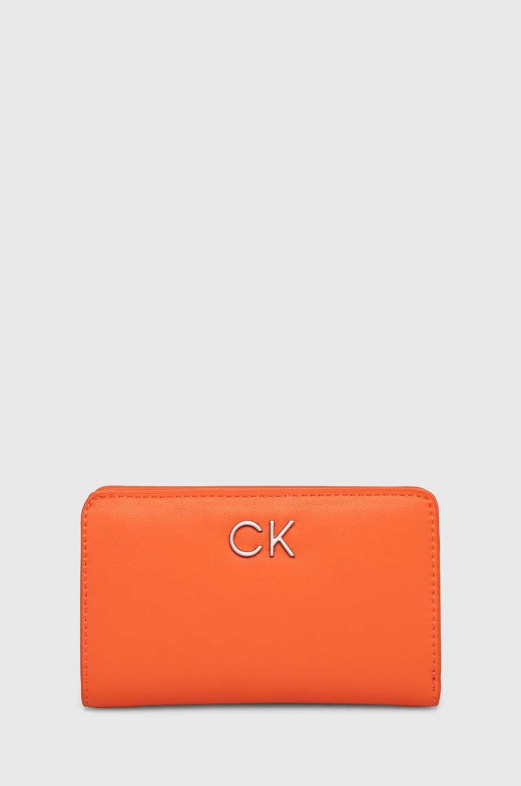 Calvin Klein portfel damski kolor pomarańczowy