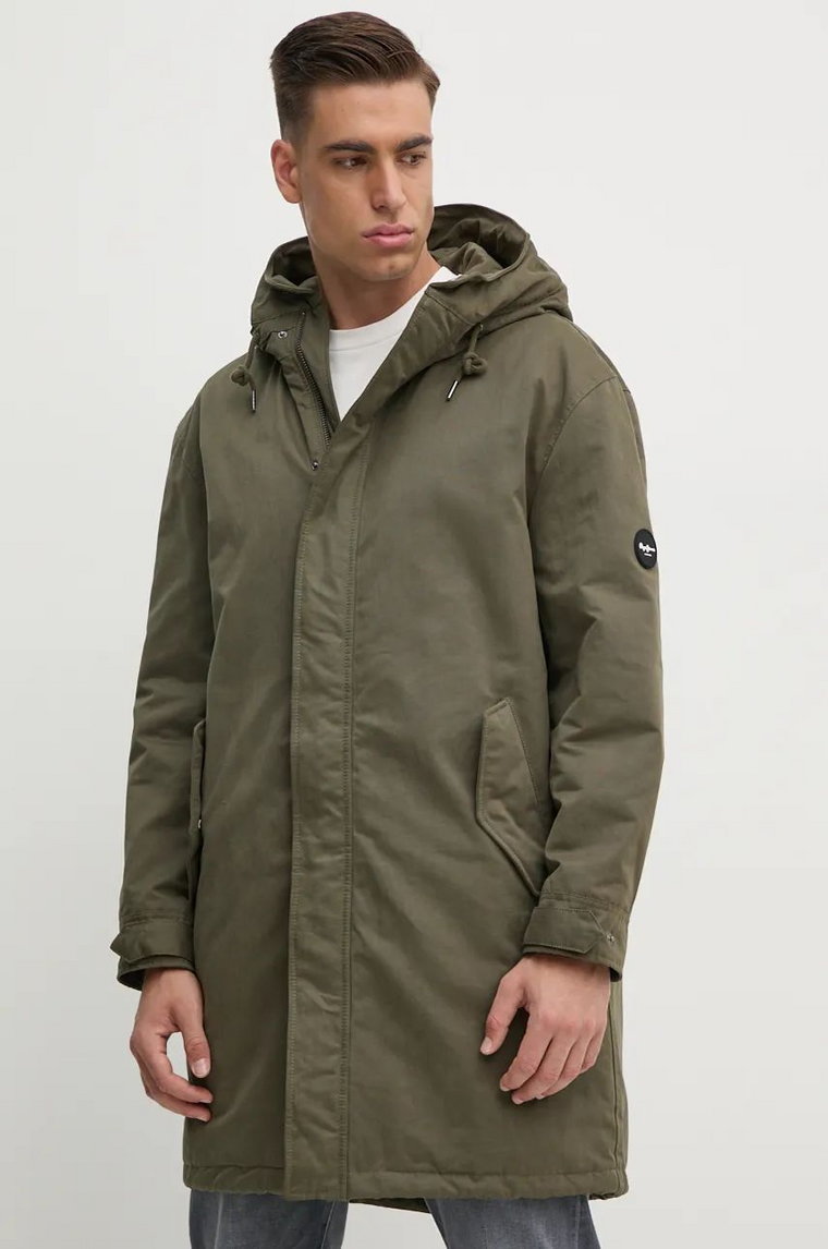 Pepe Jeans parka THANDER męska kolor zielony przejściowa PM403012