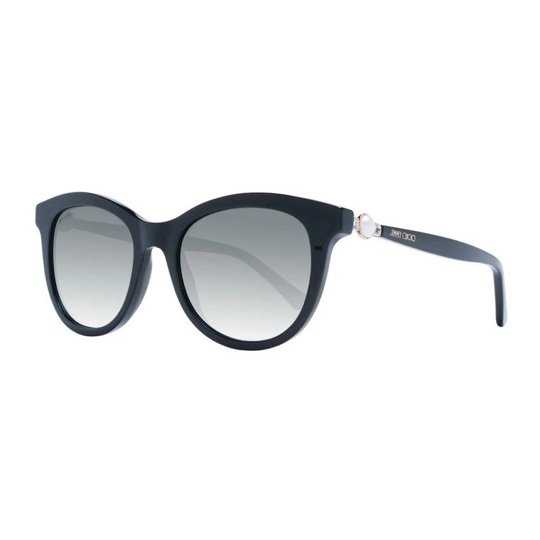 Czarne okrągłe okulary przeciwsłoneczne z gradientowymi soczewkami Jimmy Choo