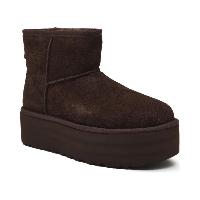 UGG Skórzane śniegowce Classic Mini Platform | z dodatkiem wełny