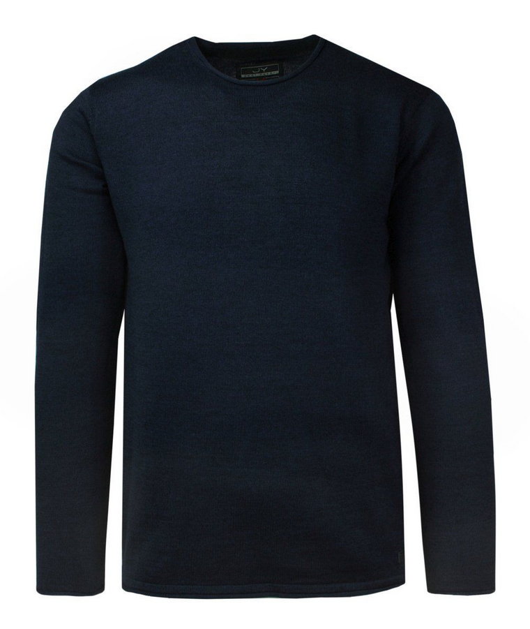 Sweter Granatowy Klasyczny z Okrągłym Dekoltem (U-neck), Męski -JUST YUPPI