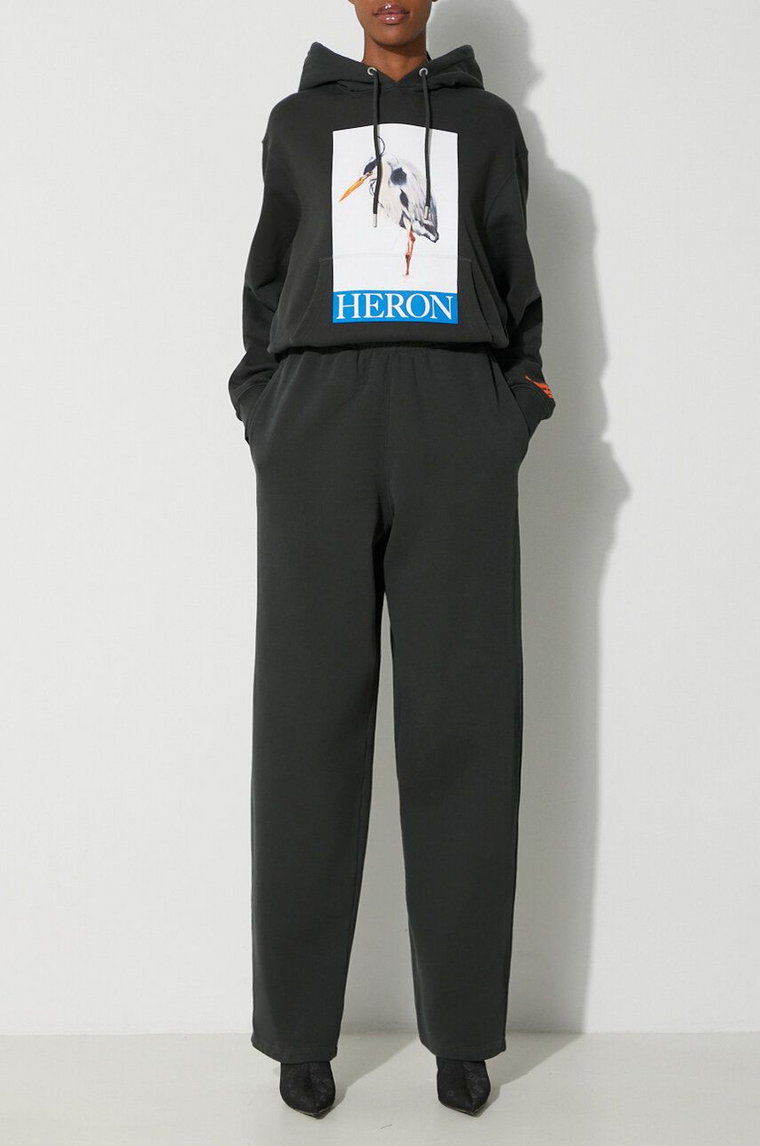 Heron Preston spodnie dresowe bawełniane Stfu Os Sweatpants kolor czarny z nadrukiem HWCH006F23JER0011001