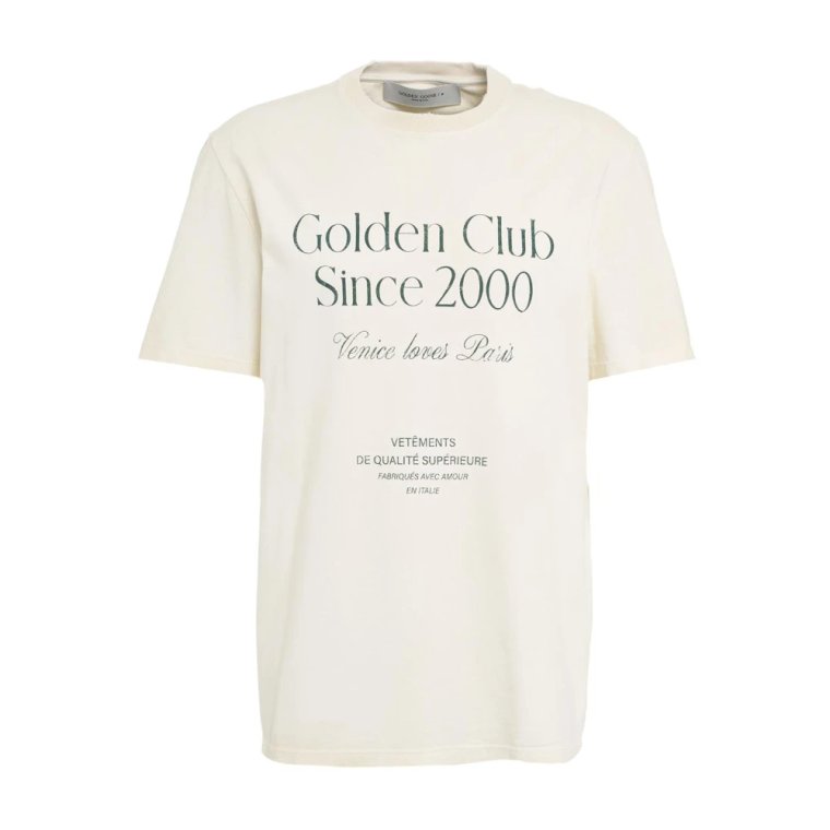 Męskie Beżowe T-shirty & Pola Ss24 Golden Goose