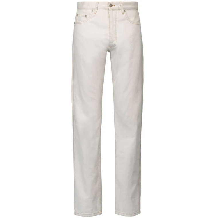 Białe jeansy Slim-Fit z Asymetrycznym Kieszenią Maison Margiela