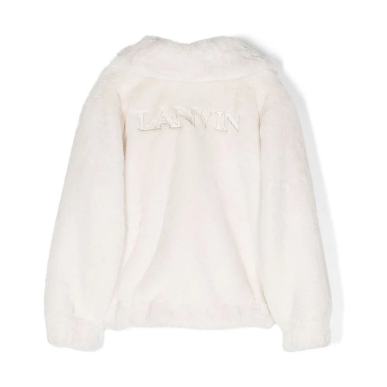 Ivory Biała Bluza z Faux Shearling dla Chłopców Lanvin