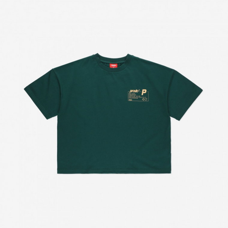 Damski t-shirt z nadrukiem Prosto Boxy - zielony