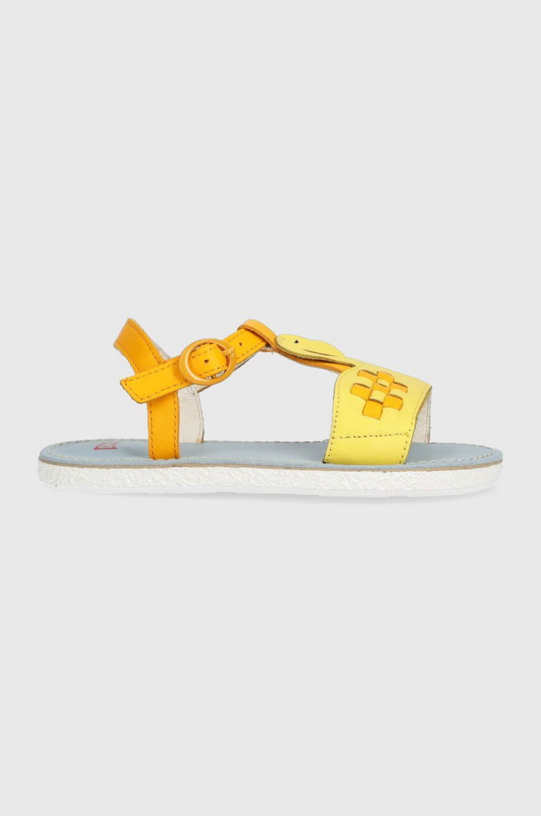 Camper sandały skórzane dziecięce kolor żółty
