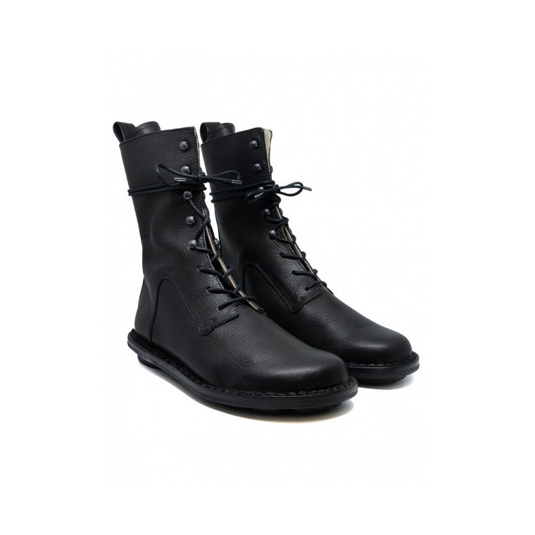 Concrete lace-up ankle boot with metal hooks Trippen