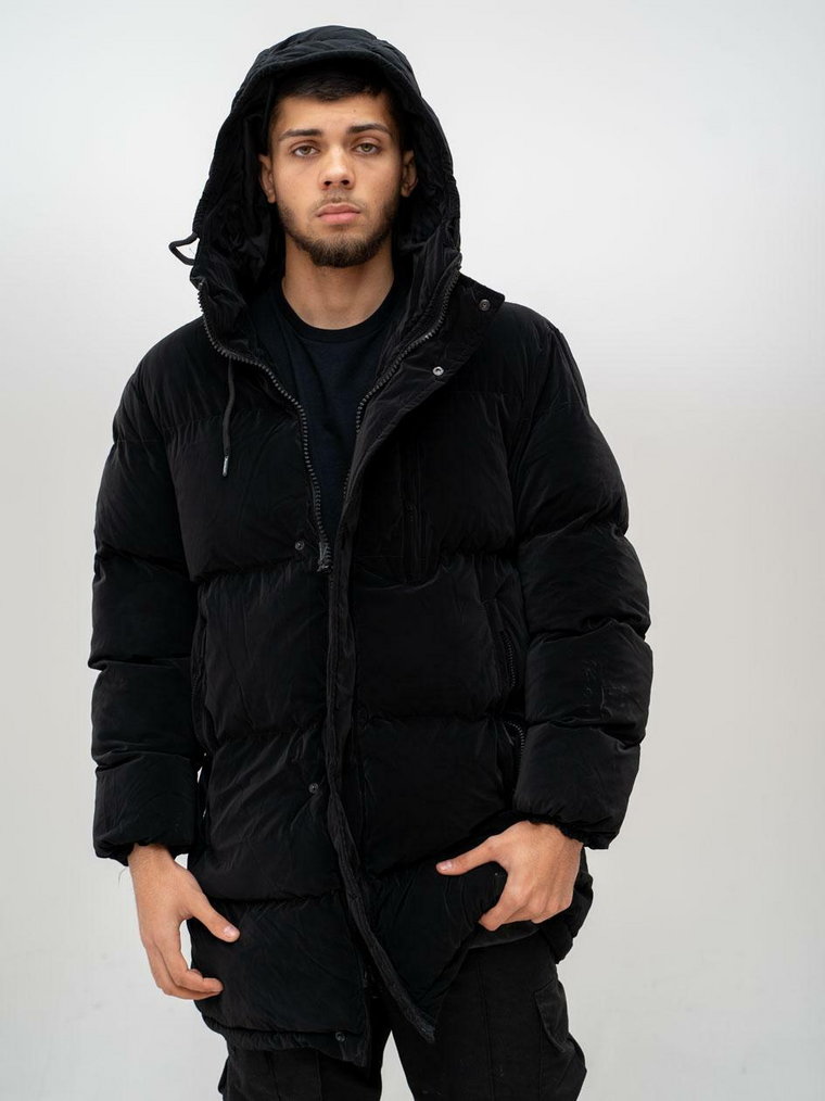 Kurtka Zimowa Parka i8 Denim Padded Winter Czarna