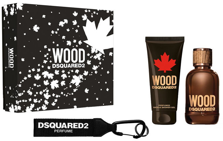 Zestaw męski Dsquared2 Wood Pour Homme Woda toaletowa 100 ml + Żel pod prysznic 100 ml + Brelok (8011003877256). Perfumy męskie