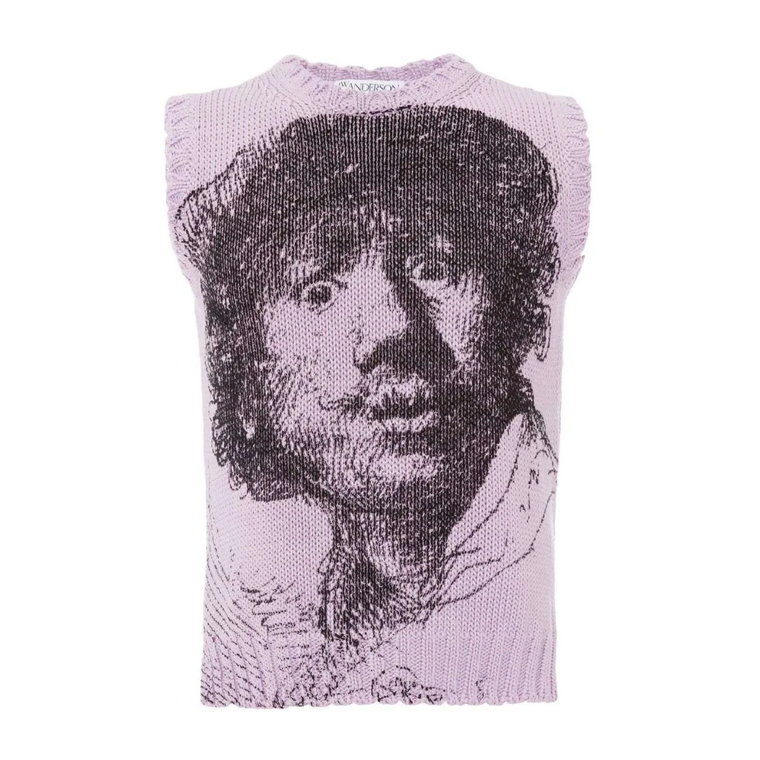 Rembrandt Print Sweter Bez Rękawów JW Anderson