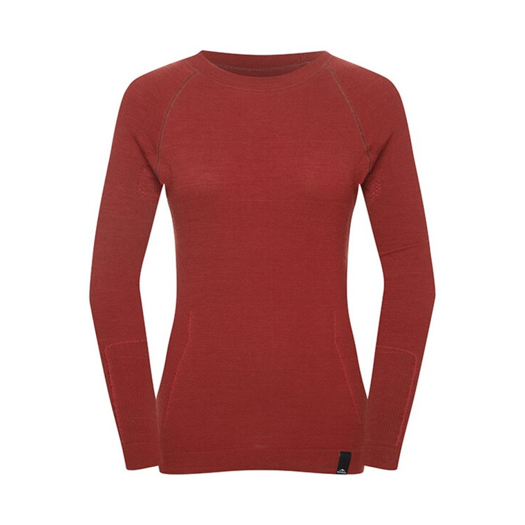Damska koszulka termoaktywna Fjord Nansen Oxiva Merino LS oaky red - L/XL
