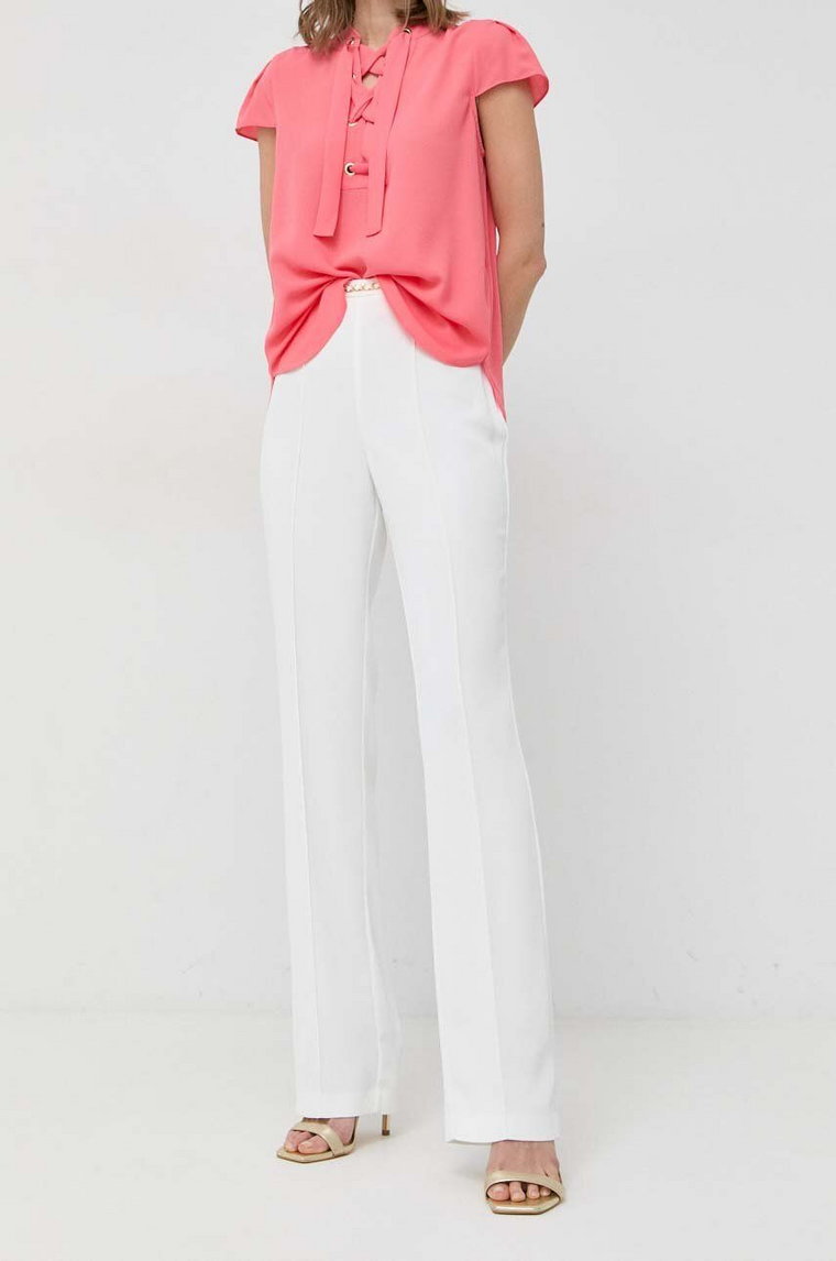 Marciano Guess spodnie damskie kolor biały proste high waist